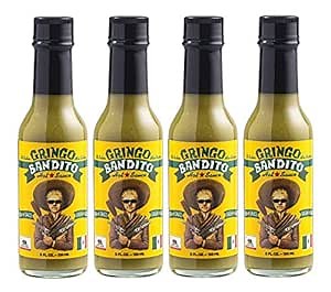 Gringo Bandito Hot Sauce, Green Habanero, 5 Ounce (Pack of 4)