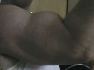 "Biceps flexing-63 years old biceps"