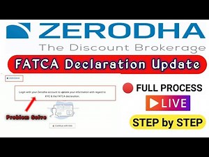 FATCA DECLARATION FORM ZERODHA🔴HOW TO COMPLETE FATCA FORM ZERODHA 🔴FATCA UPDATE IN ZERODHA #FATCA