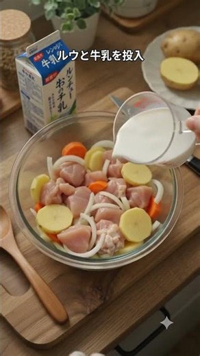 🥣 レンジだけ！10分で濃厚クリームシチュー✨