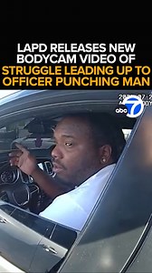 The LAPD is releasing bodycam video of a confrontation between a man being detained and two officers putting him in handcuffs in Watts. One officer is seen punching the man in a video now going viral. Does the new video reveal new context in the tense situation? Eyewitness News is live with reactions to the new bodycam video. Tonight at 11 from ABC7. https://abc7.com/15130346 | ABC7