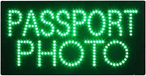 LED Passport Photos Sign for Business, Super Bright LED Open Sign for Passport Photo Processor, Electric Advertising Display Sign for Passport Photo Processor Business Shop Store Window Decor.