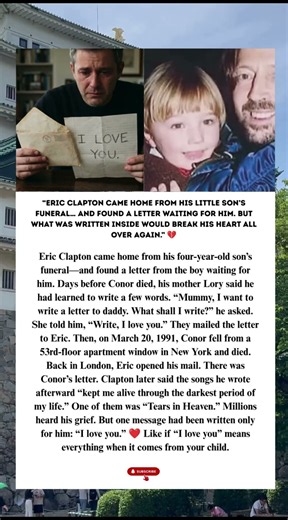 Eric Clapton came home from his son’s funeral…and found a letter waiting for him. #shorts #trending
