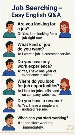 Job Searching English Q&A – Learn Fast! 👩‍💼👨‍💼 #englishforbeginners #englishspeakingpractice