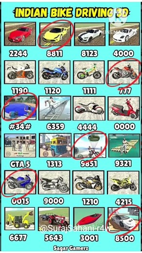 Indian Bikes Driving 3D || All NEW CHEATS CODES #shorts #short