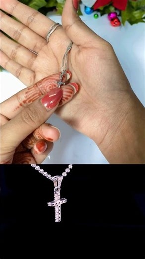 King of Blings Promise White CROSS Shape Pendant Sterling Silver 0.48ct Cubic Zirconia Stone