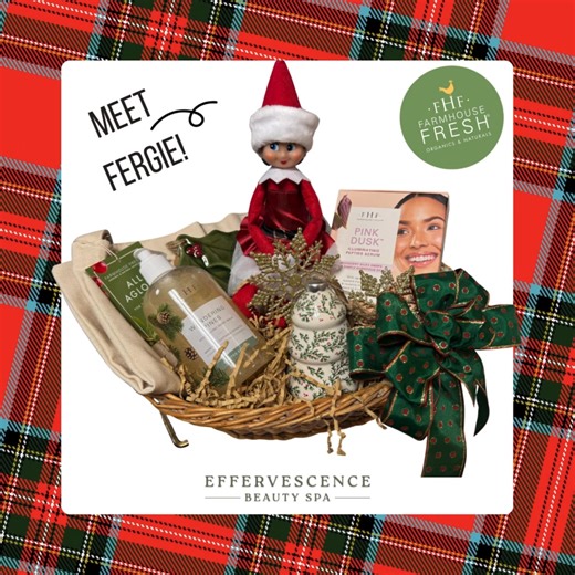 11 reactions | ✨Meet the Newest Member of the Effervescence Beauty Spa Family - Fergie the Elf! ✨ Straight from the North Pole, Fergie has arrived with a mission: to sprinkle a little holiday magic and gift YOU a luxurious FarmHouse Fresh gift basket! ❄️ Enter for your chance to win by receiving a Custom Facial with Samantha before January 31st. | Effervescence Beauty Spa | Facebook