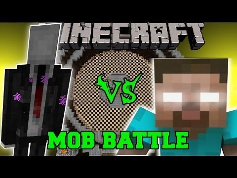 SLENDERMAN VS HEROBRINE - Minecraft Mod Battle - Mob Battles - Mods