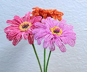 Beaded Gerbera Flower, Vintage Table Decor, Made in USA - Etsy