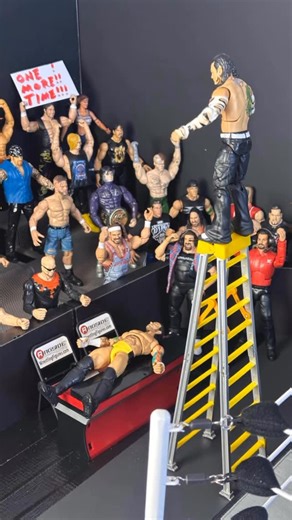 Joseph Collects on Instagram: "Jeff Hard with a HUGE Swanton Bomb off the Ladder!!! @jeffhardybrand • #wwe #wrestlingfigures #figurephotography #aiart #jeffhardy #cmpunk #swantonbomb #wwf #ruthlessaggression #nightofchampions #laddermatch #ultimateedition #wwefigures"