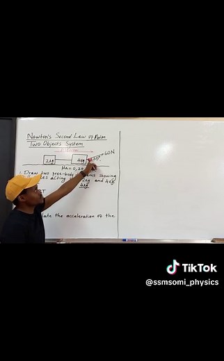 Part 1. Newton's Second Law of Motion Two objects system Angled F applied Part 1 #Grade12 #Grade11 #Matric #Physicalsciences #technicalsciences #departmentofeducation #NW