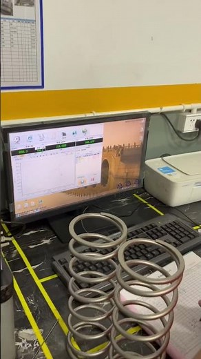 Compression coil spring force spring rate test