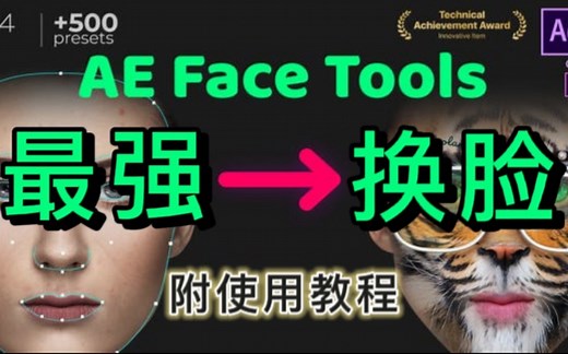 【视频剪辑】AE最强换脸神器！一键实现视频换脸特效！附使用教程/AE插件/无偿分享