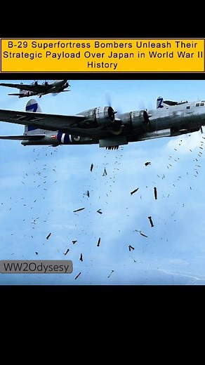 Witness the legendary B-29 Superfortress bombers in action as they release their deadly payload during WWII. These advanced American heavy bombers changed the course of the Pacific War with long-range missions, remote-controlled defenses, and historic operations that shaped world history. A powerful real moment from the final chapter of World War II. #WWIIHistory #history #ww2 | WW2 Odyssey