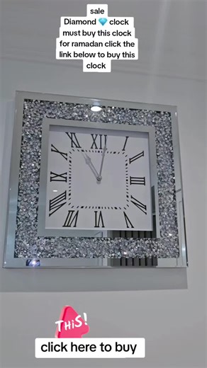 Mirror clock ⏰️ and diamond 💎 clock ⏰️ this is the perfect clock to buy for everyday times ⏲️ you can check 5 daily prayer time and check for fasting click on the link below to buy this clock #clock #foryoupage❤️❤️ #tiktokmademebuyit #viralvideo #foryoupage❤️❤️