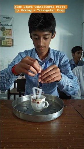Kids Learn Centrifugal Force by Making a Triangular Pump #stem