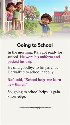 Going to School | Easy English Story for Beginners | Daily Life English