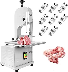 POWKOL 2000W Commercial Bandsaw Machine, 20x16" Stainless Table, 0.04-8" Cutting Thickness, Electric Bone Saw Machine with 8 Blades, Frozen Meat Cutter for Rib Pork Beef - Amazon.com