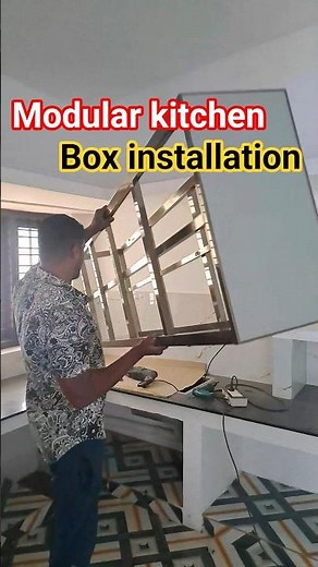 modular kitchen box installation!aluminium Fabrication work #modularkitchen #diykitchen #woodworking