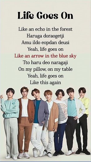 BTS — Life Goes on song lyrics #bts #songlyrics #lifegoeson