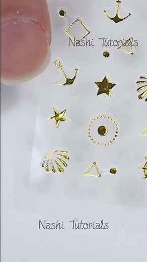 Stripes and Anchor Nail Sticker Nail Art Tutorial #shorts