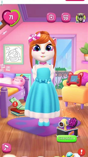 ANGELA HOME MUSICA ALIEN #mytalkingangela2 #shorts #satisfying #trending #aliendance