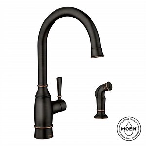 Reviews for MOEN Noell Single-Handle Standard Kitchen Faucet with Side Sprayer in Mediterranean Bronze | Pg 2 - The Home Depot
