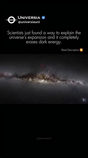 ᴜɴɪᴠᴇʀsɪᴀ on Instagram: "For decades, the biggest and most embarrassing mystery in physics has been "dark energy." We observe that the universe is expanding faster and faster, but we have no idea why. So, we invented a name for the mysterious force doing the pushing: dark energy. It's supposed to make up 70% of everything, but we can't see it, detect it, or explain it. Now, a new theory proposes a radical idea: What if dark energy isn't real? According to a new paper, the problem isn't the unive