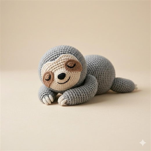 Sleepy Snuggle Sloth Crochet Pattern PDF – Easy Amigurumi Animal Pattern – Beginner Friendly Lying Sloth – Woodland Nursery Gift - Etsy