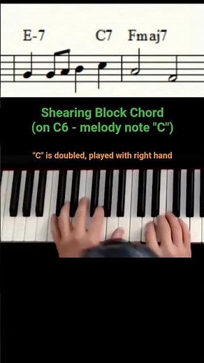 Shearing Block Chord: C6 (melody note "C") #blockchords #pianochords #GeorgeShearing #pianotutorial