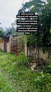 9.5K views · 97 reactions | Lot for sale 300 sq meter 1M only pwede downan half balance sabutan sa owner. Abucayan Balamban Cebu, 5 meters ROW. PM LANG 09519622782 #lotforsale #InvestmentOpportunity | Jennvivie Dalugdog Sanchez | Facebook