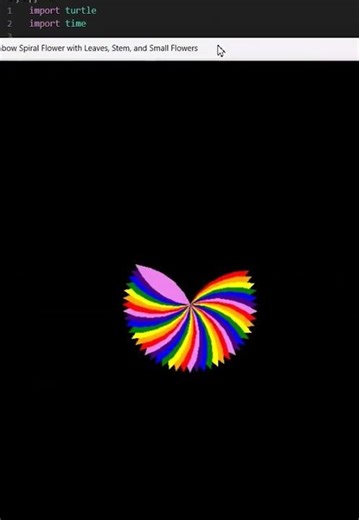 Python Turtle Graphics spiral flower Rainbow effects #coding #python tutorial #pythonturtle #comp.