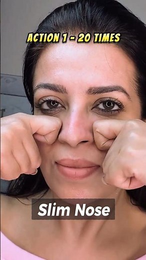 Slim Nose Naturally! #slimnose #noseexercise #faceyoga #naturalbeauty #facefitness #facialyoga
