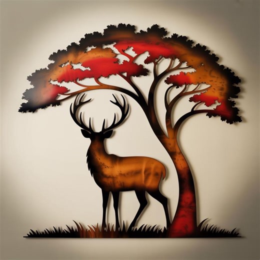 Deer Metal Wall Art Rustic Cabin Decor Woodland Nature Hanging Home Accent Gift - Etsy