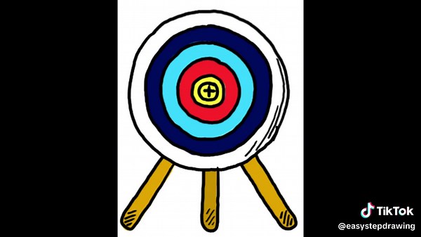 how to draw archerytarget #archery #target #easystepdrawing
