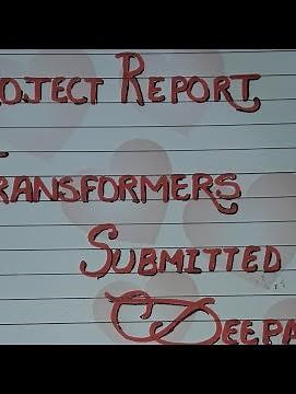 Physics Project on transformers class 12 CBSE board