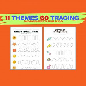Tracing Worksheets for Kids: 11 Themes (PDF Printable) - Etsy Canada