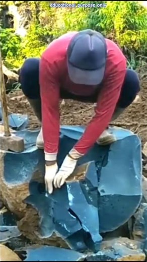 Basalt ढुङ्गा फुटाउँदै! कति कडा | Breaking Ultra-Hard Basalt Rock in Action #rock #basalt #shorts