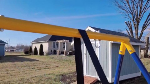 Hishine 43" 700LBS Saucer Tree Swing for Kids, Waterproof Flying Saucer Swing with A Swivel, Hanging Straps, Adjustable Ropes, Round Mat Spinner Swing for indoor/playground swing set, Blue