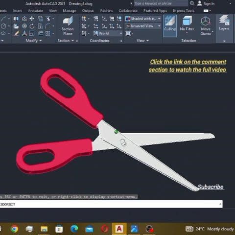 AutoCAD 3D Scissors Tutorial | Complete Assembly & Realistic Mechanical Modeling Step-by-Step
