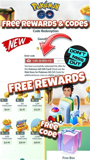 Quick Claim Free Rewards using this Code #pokemon #pokemongo #shorts