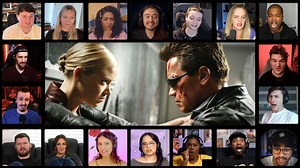 老外看《终结者3》T-850 vs TX 浴室大战片段反应reaction