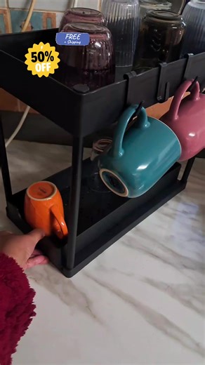 Love this amazing quality 2 tier sliding rack#TiktokMadeMeBuyit #storage #organizer #dealdrops #tiktokshop