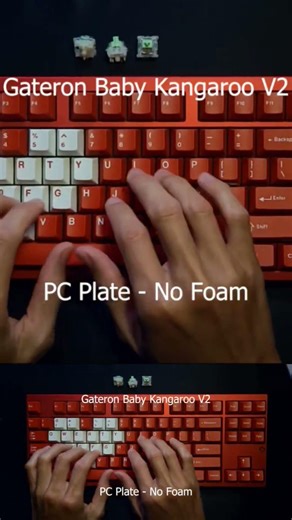 Gateron Baby Kangaroo V2 Tactile Switch - PC/FR4/CF Plate Full Foam-No Foam - Sound test. #keyboard