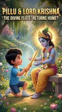 😲 Pillu Finds Lord Krishna's Magical Flute! 🦚 | Kids Moral Story #shorts