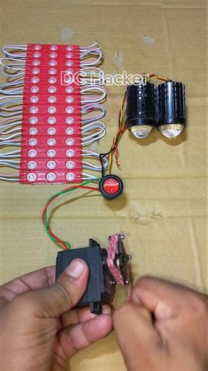 Powering Two Bike Fog Light & 14 LED Light With Metal Gear Servo Motor • DC Motor #dcmotor #shorts