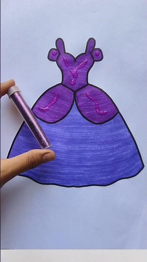 Barbie girl Princess dress 💜#youtubeshorts #kidsart #diy #barbiegirl #glitter #dress