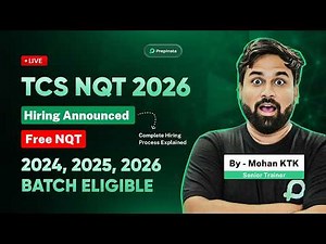 TCS NQT 2026 LIVE 🔴 Off-Campus Hiring | 2024, 2025 & 26 Batch Eligible | Prime, Digital, Ninja