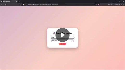 #skillcrafttechnology #html #guessthenumber #internship | Ayesha Mahveen