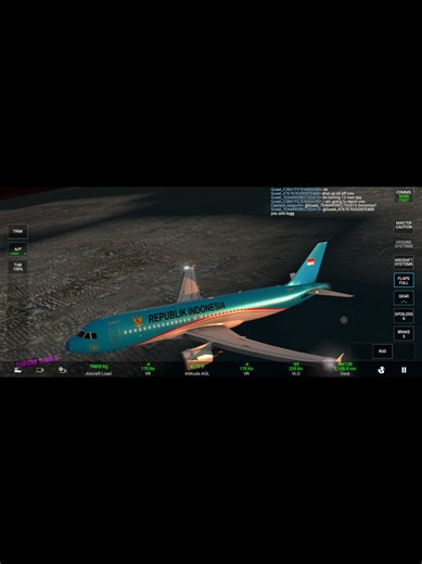 Real Flight Simulator Republik Indonesia One Takeoff Landing Taxi to Gate with Follow Me Car Parking with Marshall #republikindonesia